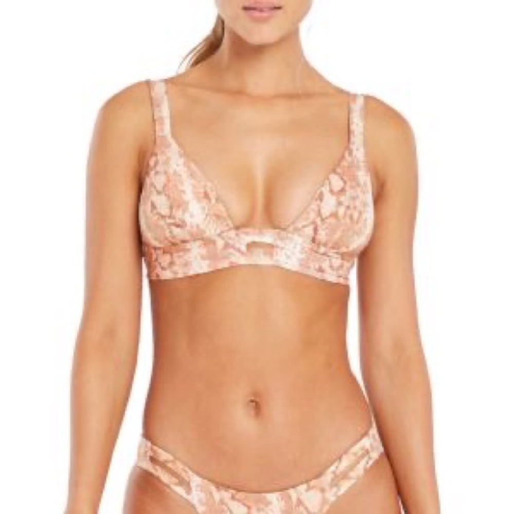 Vitamin A snake print tan bikini set